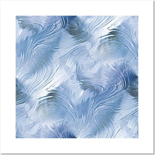 Blue Ice Swirl Glass Posters and Art